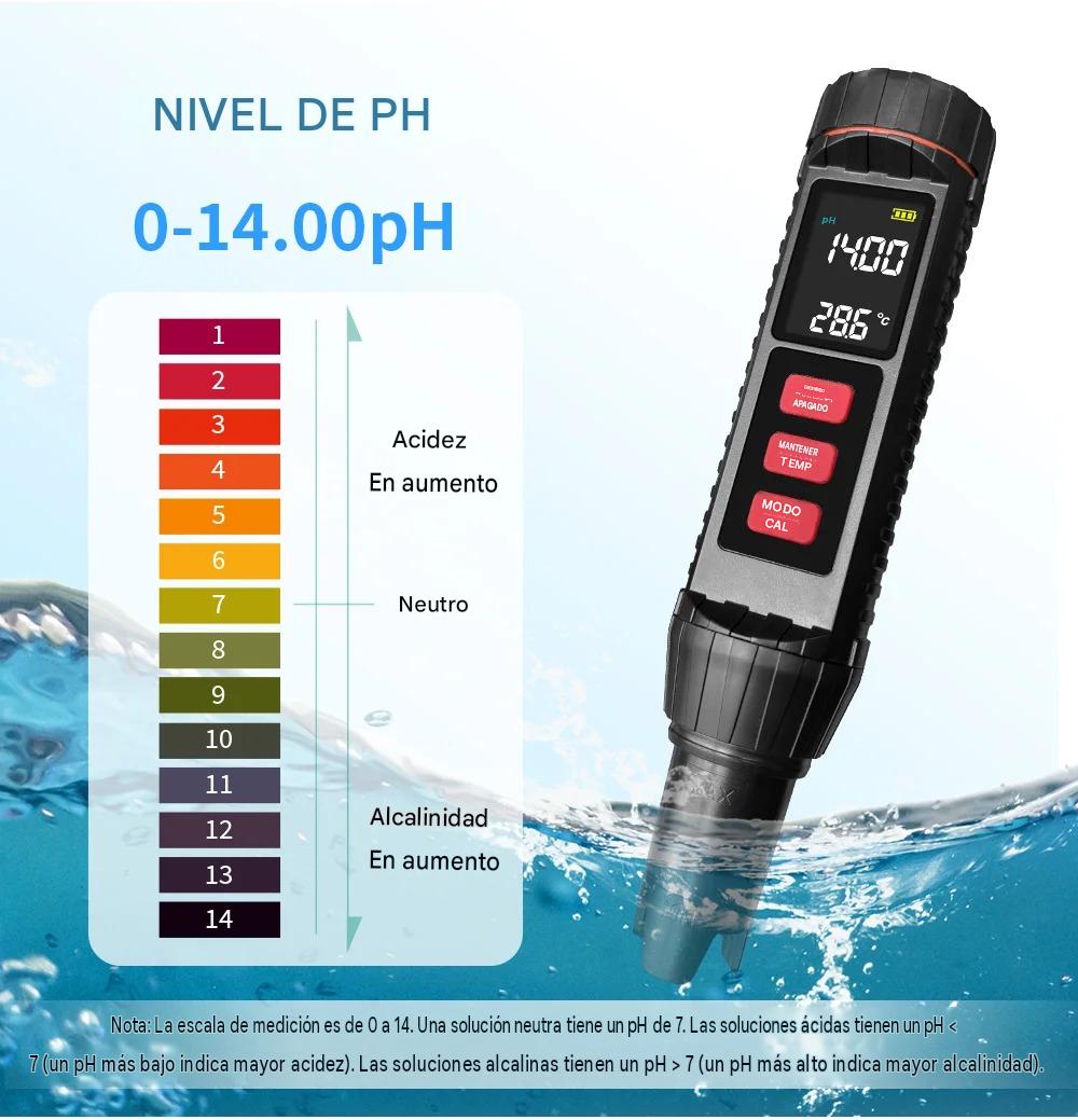 Medidor de pH digital 7 en 1 (pH, ORP, EC, TDS, Salinidad, S.G. y Temp)