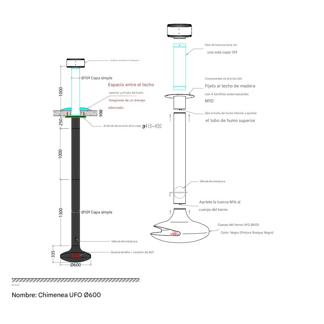 Estufa colgante a bioetanol 60