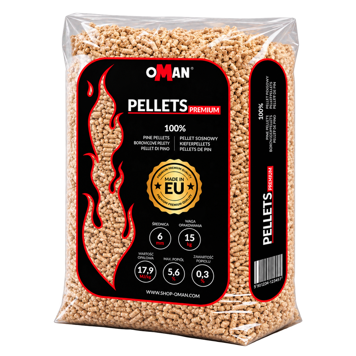 Pellets Premium 100% Pino – Bolsa de 15 kg