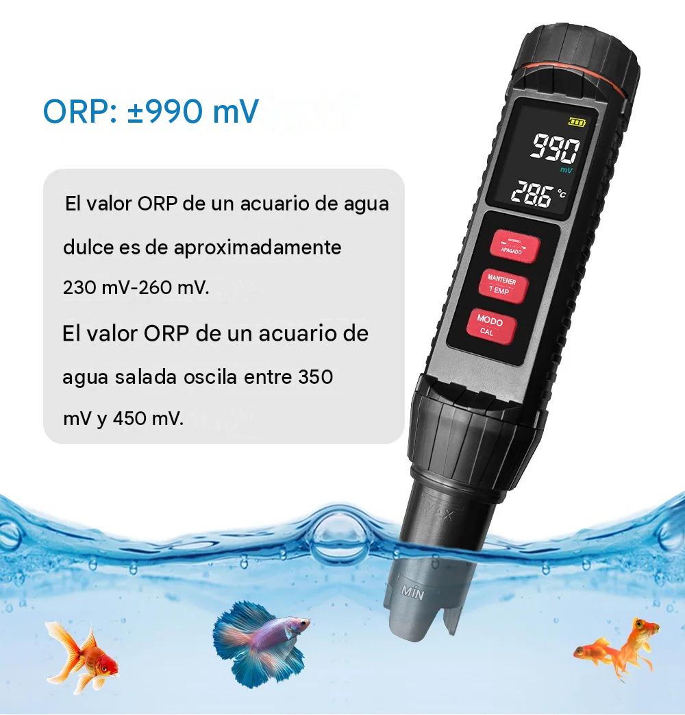 Medidor de pH digital 7 en 1  (pH, ORP, EC, TDS, Salinidad, S.G. y Temp)