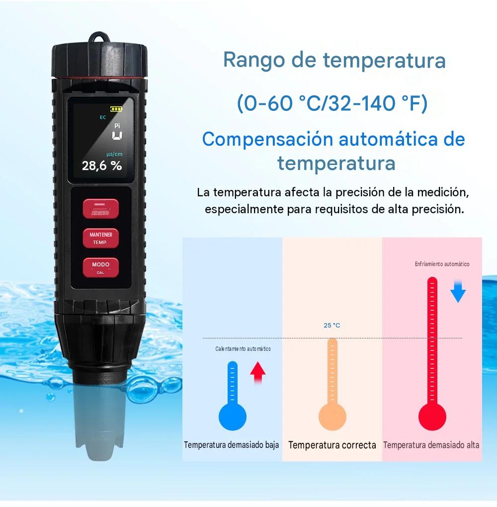 Medidor de pH digital 7 en 1  (pH, ORP, EC, TDS, Salinidad, S.G. y Temp)