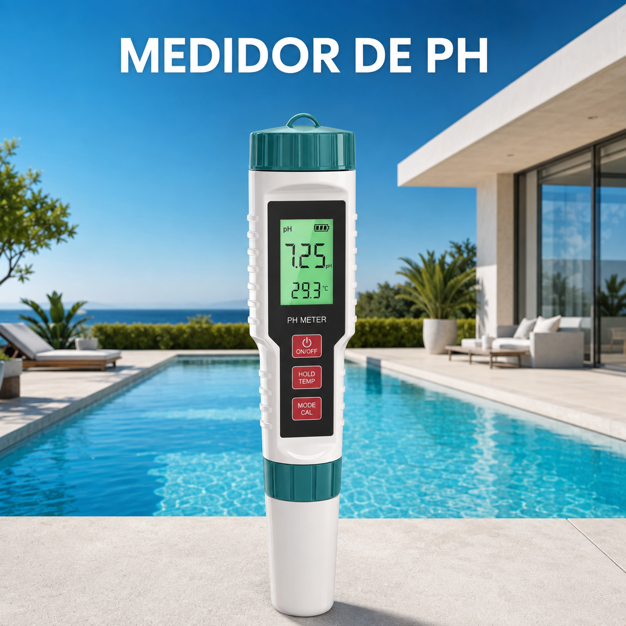 Medidor de pH digital 5 en 1 (pH, Salinidad, TDS, EC, Temperatura)