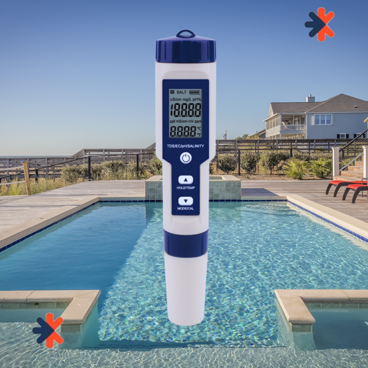 Medidor de pH digital 5 en 1 (pH, Salinidad, TDS, EC, Temperatura)