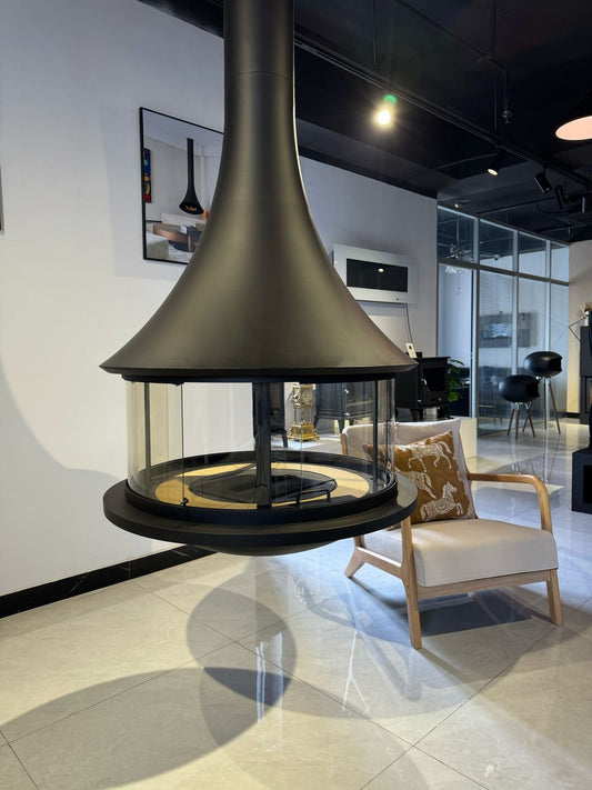 Chimenea - Estufa colgante a leña - Modelo trompeta 1000 mm
