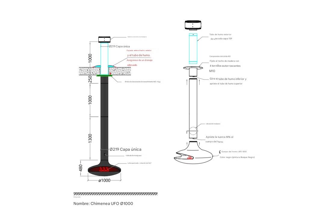 Chimenea - Estufa Colgante a leña 100